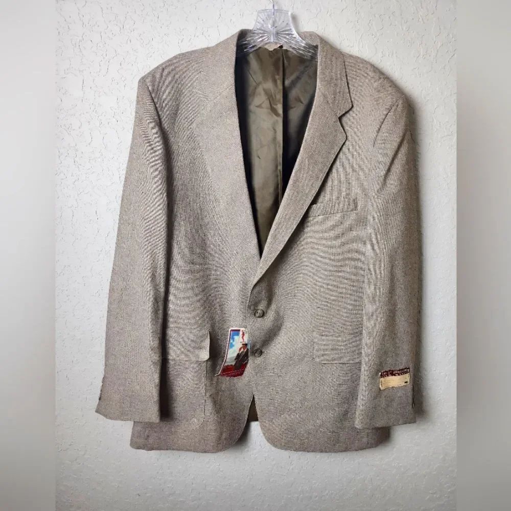 Vintage Levi's Action Suit Classic Blazer Brown Tan Size 46R NWT